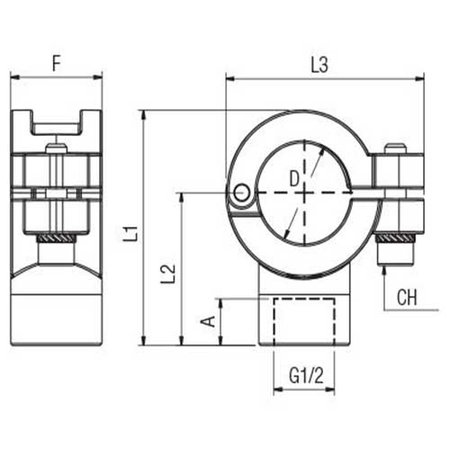 Compact Saddle Clamp NPT Female 1/2"