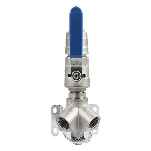 Double Outlet 45 Degree Elbow 1/2" NPT Female With Mounting Bracket - Pipe Input